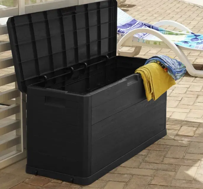 Mömax Kissenbox Woody Anthrazit Kunststoff (117/56/45 cm) ab 23,61 € ABHOLUNG (statt 50,00 €)