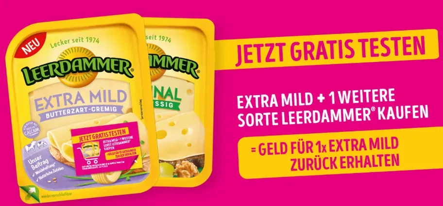 Leerdammer® Extra Mild Cashback-Aktion [2 für 1 Aktion]