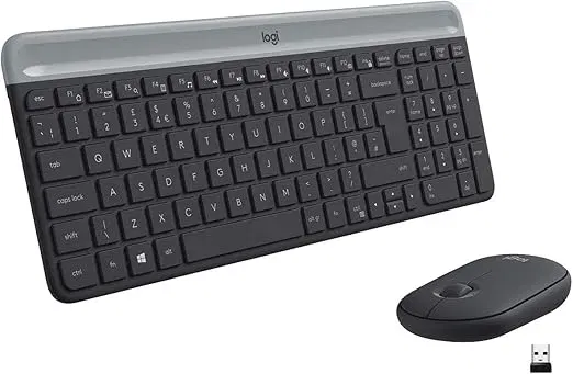 Logitech MK470 Slim Combo Kabelloses Tastatur-Maus-Set [Gebraucht Sehr gut – UK QWERTY] für 10,35 € inkl. Prime-Versand (statt 45,00 €)