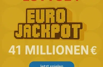 Lotto24 Neukunden: 2 Felder EuroJackpot für 1 € (statt 5,20 €) | aktuell 41 Mio. € im Jackpot
