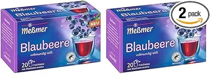 Meßmer Blaubeere  20 Teebeutel  Glutenfrei  Laktosefrei  Vegan (Packung mit 2) für 3,38 € inkl. Prime-Versand (statt 4,78 €)