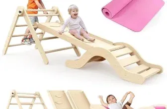 Montessori Indoor Spielset: 7-in-1 Klettergerüst mit Rutsche Bogen & Matte (für Kleinkinder und Kinder (1-3 Jahre)) für 65,00 € inkl. Versand (statt 129,99 €)