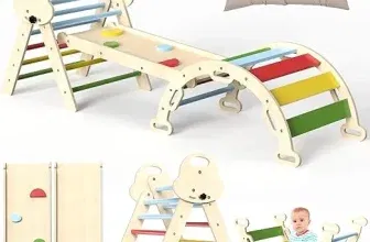 Montessori Indoor Spielset: 7-in-1 Klettergerüst mit Rutsche Bogen & Matte (für Kleinkinder und Kinder 1-3 Jahre) für 65,99 € inkl. Versand (statt 110,00 €)