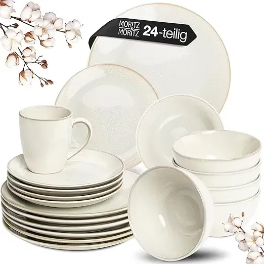 Moritz & Moritz SENSE 24-tlg. Geschirrset (6 Personen Beige) für 44,99 € inkl. Versand (statt 99,99 €)