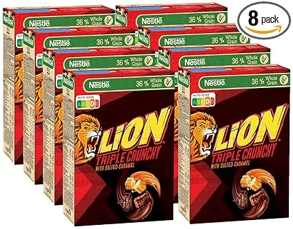 Nestlé Lion Triple Crunchy knusprige Frühstücks-Cerealien 8er Pack (8 x 300 g) ab 15,27 € inkl. Prime-Versand