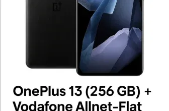 Gomibo: OnePlus 13 (256 GB) + Vodafone Allnet-Flat 35 GB 5G für 34,99 € / Monat + 93,94 € einmalig