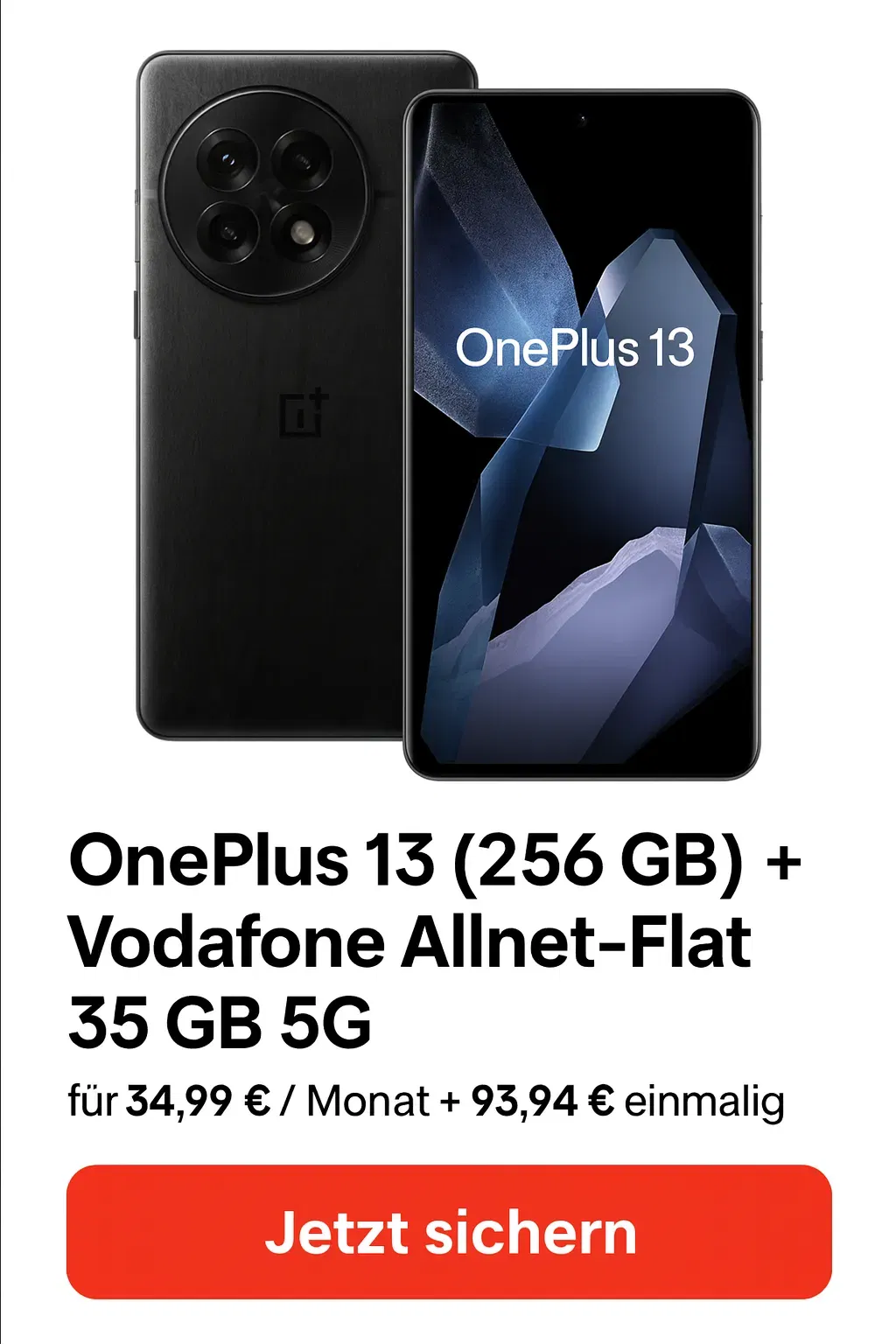 OnePlus 13 256 GB Vodafone Allnet Flat 35 GB 5G Schnäppchen, Deals Und Rabattcodes Des Tages - Oneplus 13 256 Gb Vodafone Allnet Flat 35 Gb 5G