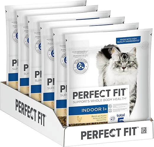 PERFECT FIT Indoor Adult Trockenfutter für erwachsene Katzen ab 1 Jahr – Huhn (750g – 6 Beutel) ab 13,40 € inkl. Prime-Versand (statt 16,74 €)