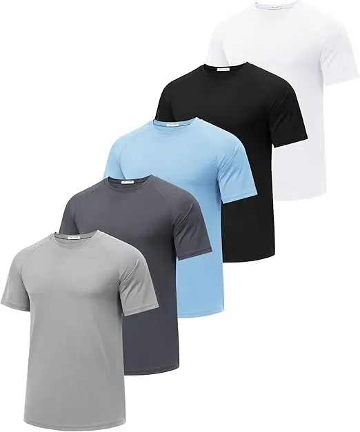 PINSPARK Herren Fitness-Shirts 5er Pack (6 Farbkombinationen, Gr. S bis XXL) für 23,99 € inkl. Prime-Versand (statt 39,99 €)