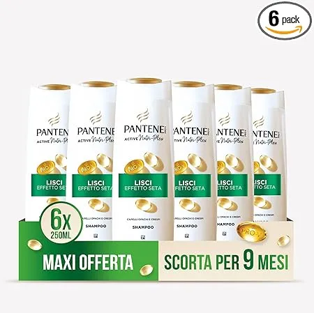 Pantene Pro-V Glattes Seidenshampoo für krauses und stumpfes Haar (6x250ml) für 9,51 € inkl. Prime-Versand (statt 20,00 €)