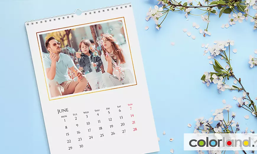 Personalisierter Foto-Kalender im A4-Format von Colorland für 3,51 € (statt 11,69 €)