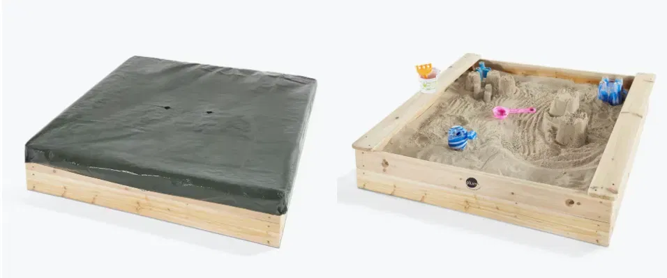 Plum Plum quadratischer Sandkasten aus Holz (mit Sitzbank natur) für 44,94 € inkl. Versand (statt 69,90 €)