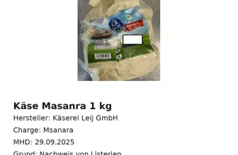 Schnäppchen, Deals und Rabattcodes des Tages - Produktrückruf Käse Masanra