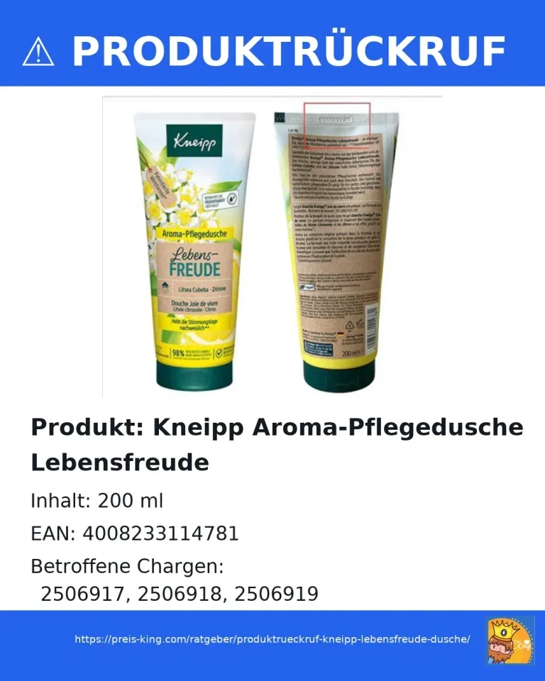 Produktrückruf Kneipp Lebensfreude Dusche 200 ml