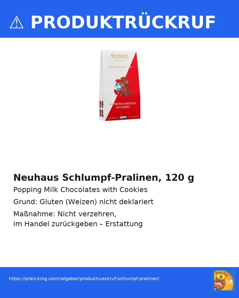 Produktrückruf Schlumpf-Pralinen „Popping Milk Chocolates with Cookies“
