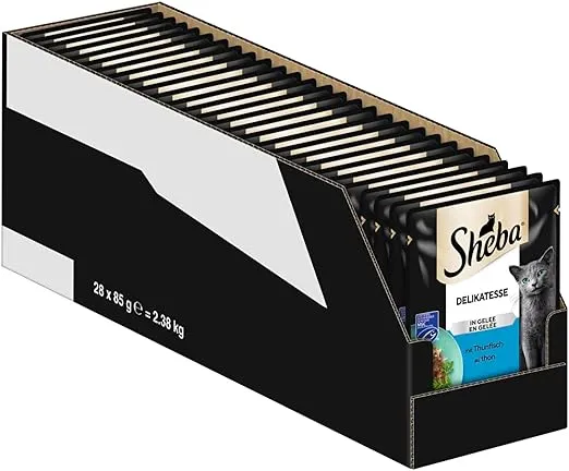 SHEBA Portionsbeutel Nassfutter für Katzen Gelee mit Thunfisch (28 x 85 g) ab 11,66 € inkl. Prime-Versand (statt 19,29 €)