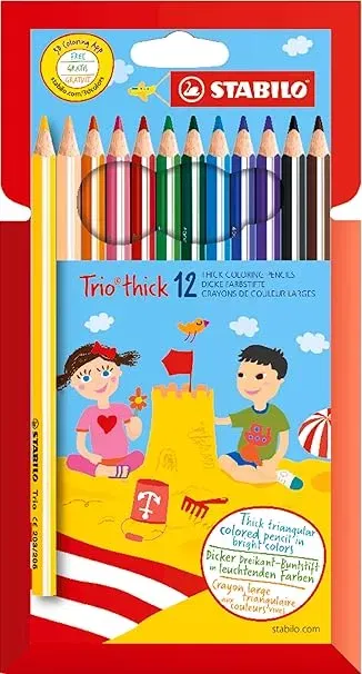 STABILO – Dreikant-Buntstift – Trio dick (12er Pack – mit 12 verschiedenen Farben) für 4,73 € inkl. Prime-Versand (statt 7,10 €)