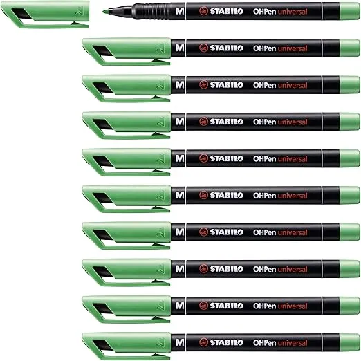 Preisfehler 🚨 STABILO – Folienstift – OHPen universal – grün (permanent medium – 10er Pack) für 3,86 € inkl. Prime-Versand (statt 7,36 €)