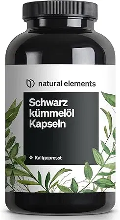 natural elements Schwarzkümmelöl (original Nigella sativa) (400 Kapseln im 6-Monats-Vorrat – 1.000mg echtes Schwarzkümmelöl) ab 30,39 € inkl. Prime-Versand (statt 39,99 €)