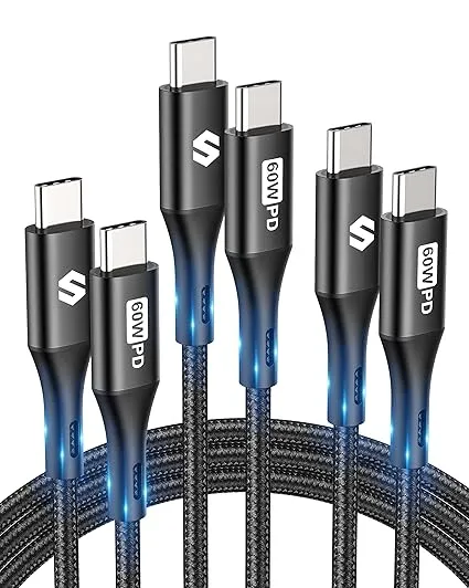 Silkland USB C Kabel 3Pack 60W[1M+2M+2M] für 3,99 € inkl. Prime-Versand (statt 6,50 €)