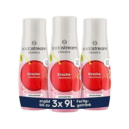 SodaStream Sirup 3x Kirsche ohne Zucker 3er Pack (3 x 440 ml, ergibt 3×9 Liter) ab 11,39 € inkl. Prime-Versand