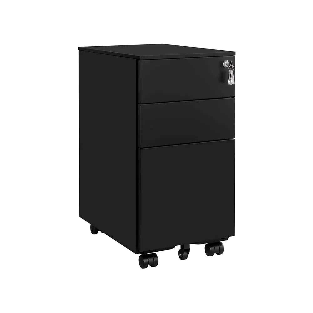 Songmics Rollcontainer mit Rollen und Schloss (schwarz) für 58,99 € inkl. Versand