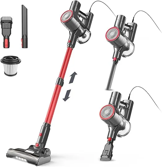 Staubsauger 6-in-1 Stielstaubsauger & Handstaubsauger (6M Kabel 23Kpa stark Saugkraft 600W Motor) für 64,99 € inkl. Versand (statt 120,00 €)