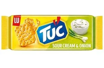 TUC Sour Cream & Onion 1 x 100g I Salzgebäck Einzelpackung I Knabbergebäck mit Sauerrahm-Zwiebel-Geschmack I Fein gesalzene Snack-Cracker (1x100g) ab 0,89 € inkl. Prime-Versand (statt 0,99 €)