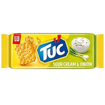 TUC Sour Cream & Onion 1 x 100g I Salzgebäck Einzelpackung I Knabbergebäck mit Sauerrahm-Zwiebel-Geschmack I Fein gesalzene Snack-Cracker (1x100g) ab 0,89 € inkl. Prime-Versand (statt 0,99 €)