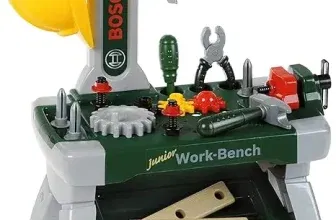 Theo Klein 8604 Bosch Werkbank Junior (Inkl. Helm Schraubstock Werkzeugen Latten Nägel Schrauben und Muttern) für 24,99 € inkl. Prime-Versand (statt 36,76 €)