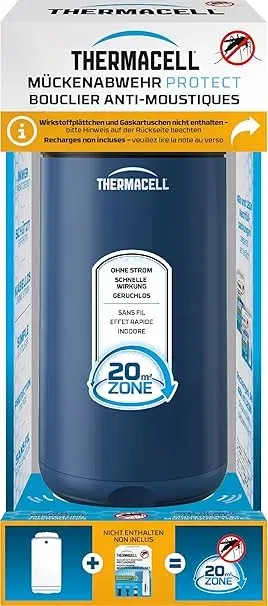 Thermacell Mückenabwehr Protect Basisgerät ohne Wirkstoffplättchen innovatives Mückenschutz Standgerät Navy Blue farblos für 25,49 € inkl. Prime-Versand (statt 33,90 €)