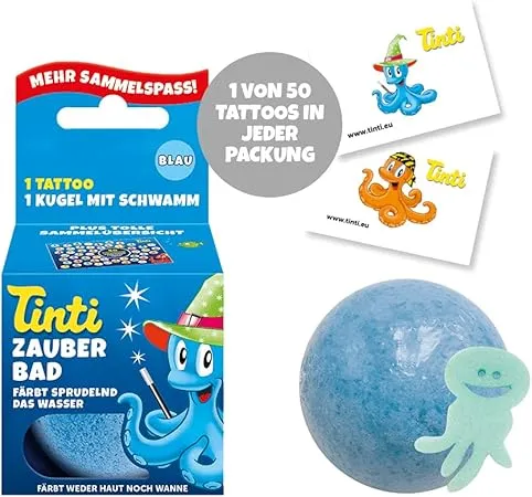 Tinti Zauberbad Blau (1 x 40 g – Sprudelnde Badekugel mit Überraschung) ab 1,38 € inkl. Prime-Versand (statt 2,49 €)