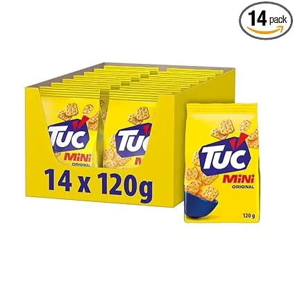 Schnäppchen, Deals und Rabattcodes des Tages - Tuc Mini Classic Snack Cracker mit authentischem Geschmack, kalorienarm, 14er Pack