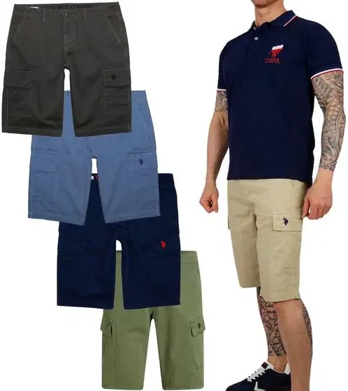 U.s. Polo Assn. Herren Freizeit-Cargo Shorts (Gr. M bis 3XL Khaki Blau Beige oder Grau) für 23,99 € inkl. Versand (statt 33,66 €)