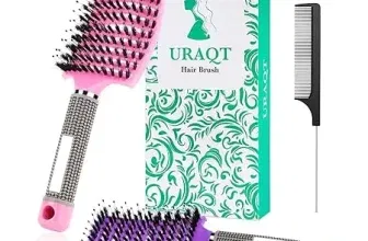 URAQT 2 Haarbürsten + Haarkamm für Lange Feine Dicke Lockige Haare ohne Ziepen (lila+rosa) für 7,25 € inkl. Prime-Versand (statt 10,00 €)