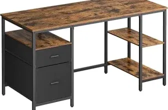 VASAGLE Bürotisch mit 3 Ablagen (Gr. 140 x 60 cm) für 69,99 € inkl. Versand