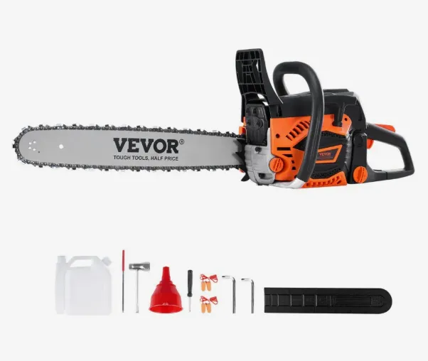 Vevor Benzin-Kettensäge mit 58 CC & 50,8 cm Schwert, 3,22 PS, 2,4 kW, für nur 74 € inkl. Versand