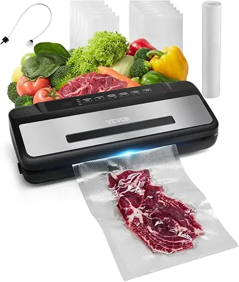 VEVOR Vakuumiergerät 80 Kpa 120 W Lebensmittel-Vakuumierer für 30,09 € inkl. Prime-Versand
