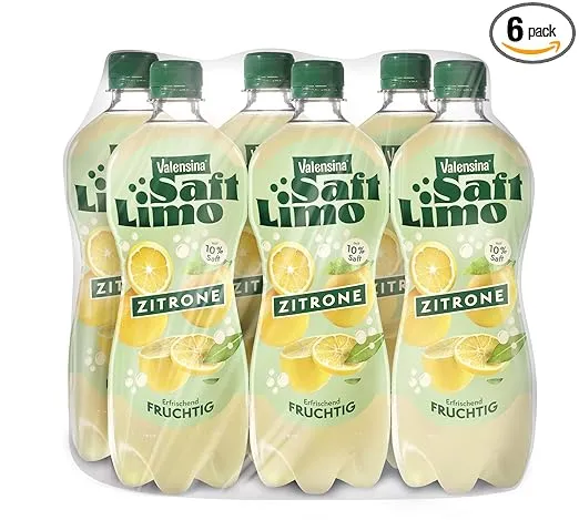 Valensina SaftLimo Zitrone 6er Pack (6 x 0,75 l, Zitronenlimonade mit 10% Fruchtgehalt) ab 2,82 € inkl. Prime Versand (statt 8,34 €)