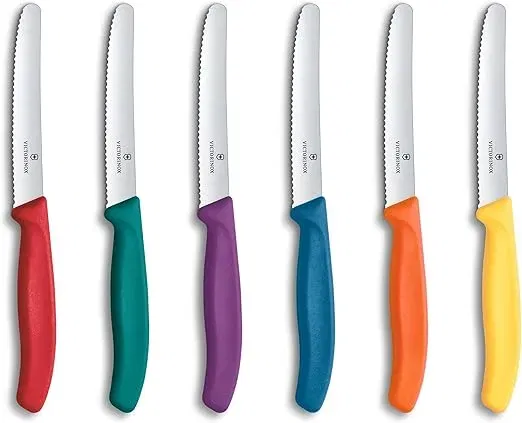 Victorinox Swiss Classic Frühstücksmesser Brötchenmesser Set 6teilig Scharfe Klinge Wellenschliff 11 cm Rostfreier Stahl Farbig für 24,51 € inkl. Prime-Versand (statt 31,50 €)