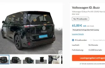 Volkswagen ID. Buzz Pro Leasing für 61€ im Monat (ohne Anzahlung und 15.000km im Jahr) – Preisfehler oder Leasing-Knaller?
