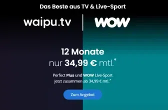 1 Jahr Bundesliga & Live-Sport mit waipu tv + WOW für nur 34,99€ mtl. – statt 50€!