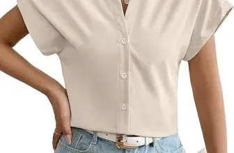 Weardear Damen Kurzarm Bluse Casual Elegant mit V-Ausschnitt Slim Fit (5 Farben, Gr. S bis XXL) für 8,99 € inkl. Prime-Versand (statt 17,99 €)