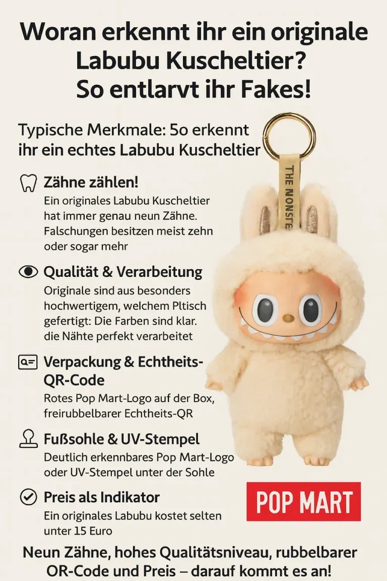 Woran erkennt Ihr ein originales Labubu Kuscheltier? So entlarvt Ihr Fakes!