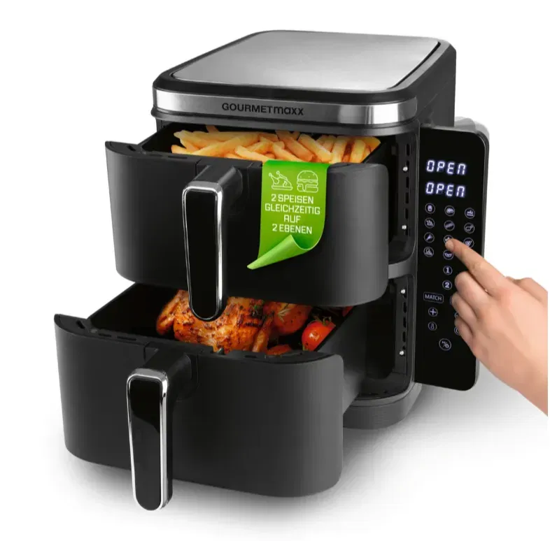 Heißluftfritteuse Gourmetmaxx Schwarz max. 2800 Watt für 59,99 € Abholung Mömax (statt 89,99 €)