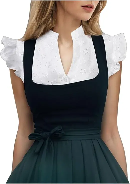 ZLQRSSWK Dirndl Bluse für 14,98 € inkl. Prime-Versand (statt 19,98 €)