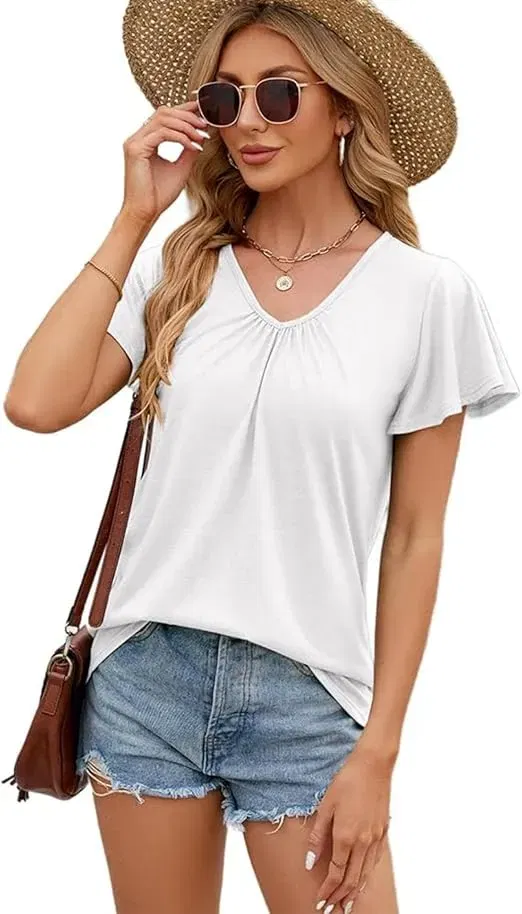 Zeagoo Damen Sommer Kurzarm Shirt (5 Farben, Gr. S bis XXL) für 4,99 € inkl. Prime-Versand (statt 0,99 €)