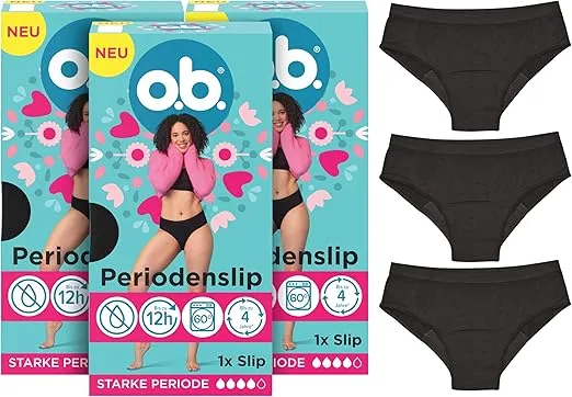 o.b. Periodenslip Größe M/L wiederverwendbare Periodenunterwäsche bei starker Periode 3er Pack für 38,70 € inkl. Prime-Versand (statt 59,85 €)