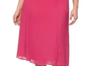 sheego Damen Rock in leicht ausgestellter Form Chiffon-Rock 127158 Rosa (Große Größen Gr. 44 bis 58) für 10,98 € inkl. Versand (statt 39,99 €)