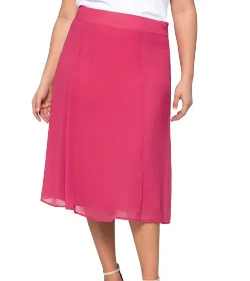 sheego Damen Rock in leicht ausgestellter Form Chiffon-Rock 127158 Rosa (Große Größen Gr. 44 bis 58) für 10,98 € inkl. Versand (statt 39,99 €)